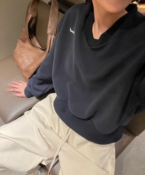 【セール】ワンポイントロゴトレーナー（スウェット）｜deux amour（ドゥーザムール）