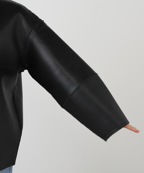 24AW　ジャーナルスタンダードレリューム　リバーシブルフェイクレザーコート　黒 JOURNAL STANDARD relume（ジャーナルスタンダード レリューム）の