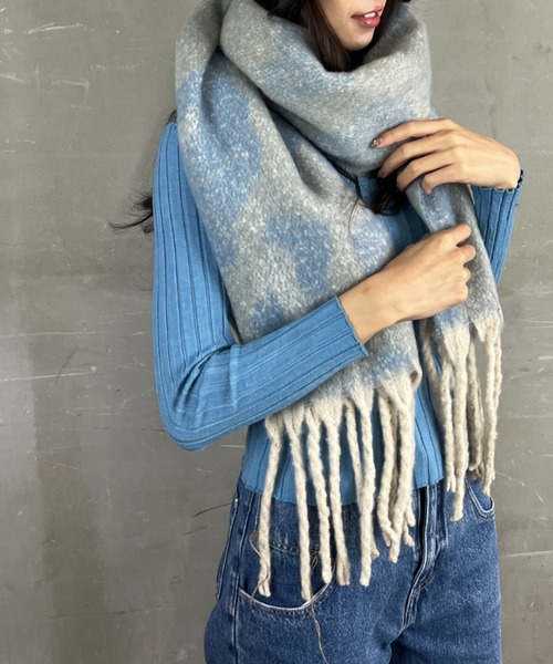 新品未使用　m&kyoko大判マフラー セール】ビッグレオパード柄大判マフラー 厚手マフラー（マフラー