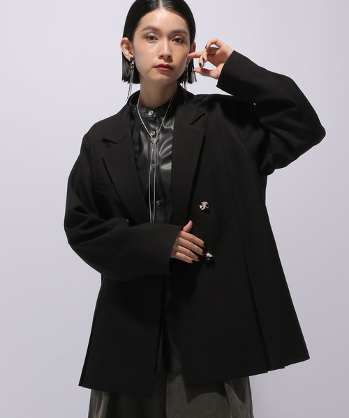 HARE（ハレ）の「タックプリーツメタルボタンジャケット(HARE)（テーラードジャケット・レディース・グレー/ブラック・FREE）」の20枚目の写真