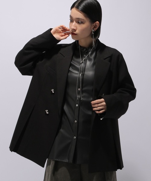 HARE（ハレ）の「タックプリーツメタルボタンジャケット(HARE)（テーラードジャケット・レディース・グレー/ブラック・FREE）」の21枚目の写真