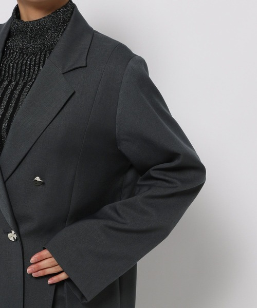 HARE（ハレ）の「タックプリーツメタルボタンジャケット(HARE)（テーラードジャケット・レディース・グレー/ブラック・FREE）」の18枚目の写真