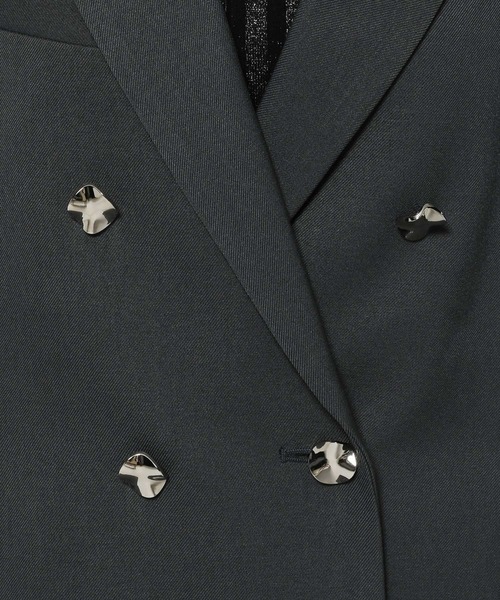 HARE（ハレ）の「タックプリーツメタルボタンジャケット(HARE)（テーラードジャケット・レディース・グレー/ブラック・FREE）」の9枚目の写真