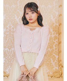 Me roir ミーロワール　レースリボン　TOPS PINK おリボンレースパフTOPS - Me roir(ミーロワール)のTシャツ