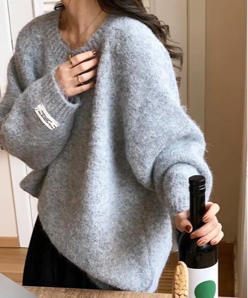 by LEGNA（バイレグナ）の「袖タグ付き ニットプルオーバー（ニット/セーター・レディース・グレー/グリーン/アイボリー/ピンク・FREE）」の3枚目の写真