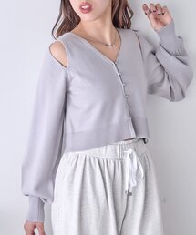 オープンショルダーデザインニット