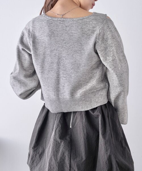 セール】オープンショルダーデザインニット（カーディガン/ボレロ