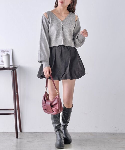 セール】オープンショルダーデザインニット（カーディガン/ボレロ