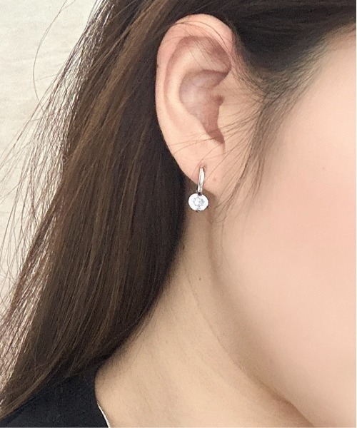 Burner(バーナー)の「【OKUOKU 0909】一粒CZジルコニア フープピアス 両耳用 oku-pierce-633575432954-6 N【RBTS】(ピアス(両耳用)・レディース・シルバー/ゴールド・FREE)」の1枚目の写真