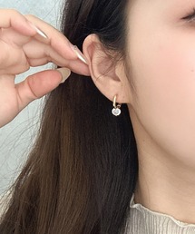 【OKUOKU　0909】一粒CZジルコニア フープピアス　両耳用　 oku-pierce-633575432954-6  N【RBTS】