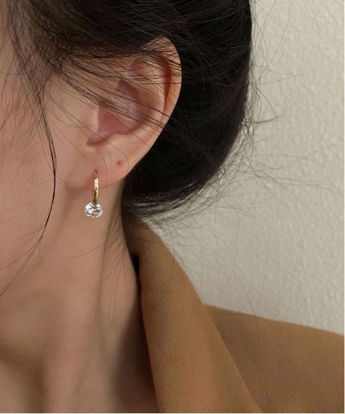 Burner(バーナー)の「【OKUOKU 0909】一粒CZジルコニア フープピアス 両耳用 oku-pierce-633575432954-6 N【RBTS】(ピアス(両耳用)・レディース・シルバー/ゴールド・FREE)」の4枚目の写真