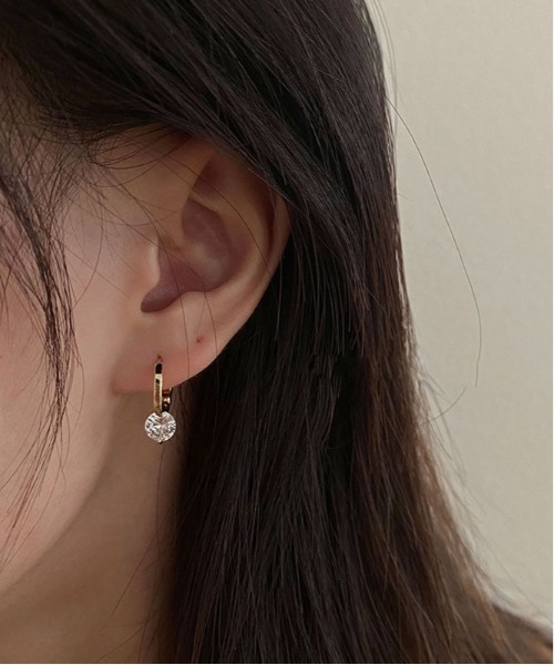 Burner(バーナー)の「【OKUOKU 0909】一粒CZジルコニア フープピアス 両耳用 oku-pierce-633575432954-6 N【RBTS】(ピアス(両耳用)・レディース・シルバー/ゴールド・FREE)」の5枚目の写真