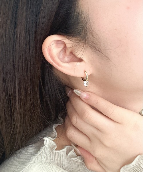Burner(バーナー)の「【OKUOKU 0909】一粒CZジルコニア フープピアス 両耳用 oku-pierce-633575432954-6 N【RBTS】(ピアス(両耳用)・レディース・シルバー/ゴールド・FREE)」の12枚目の写真