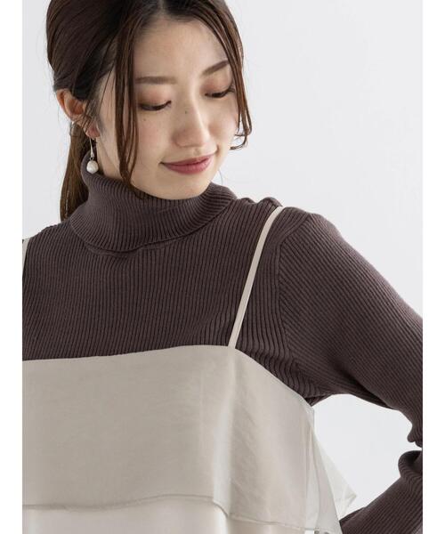 Te chichi(テチチ)の「リブタートルニット(ニット/セーター・レディース・オレンジ/ネイビー/グレー/ブルー・F)」の10枚目の写真