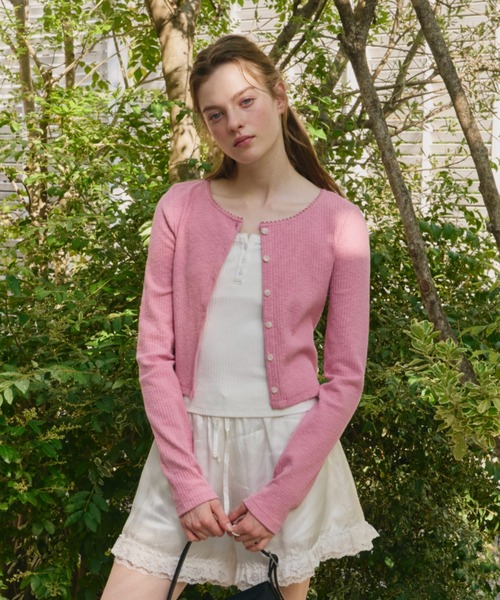 GIUNON（ジウノン）の「long sleeve lace cardigan / ロングスリーブレースカーディガン（カーディガン/ボレロ・レディース・ブラック/ピンク/ブルー/アイボリー・FREE）」の14枚目の写真