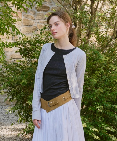 GIUNON（ジウノン）の「long sleeve lace cardigan / ロングスリーブレースカーディガン（カーディガン/ボレロ・レディース・ブラック/ピンク/ブルー/アイボリー・FREE）」の8枚目の写真