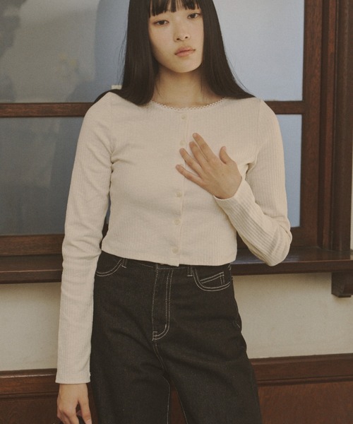 カーディガン long sleeve lace cardigan / ロングスリーブレースカーディガン レディース GIUNON カーディガン long sleeve lace cardigan / ロング