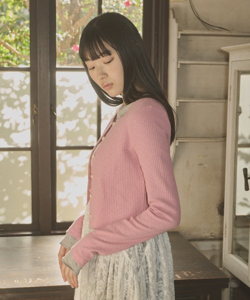GIUNON（ジウノン）の「long sleeve lace cardigan / ロング