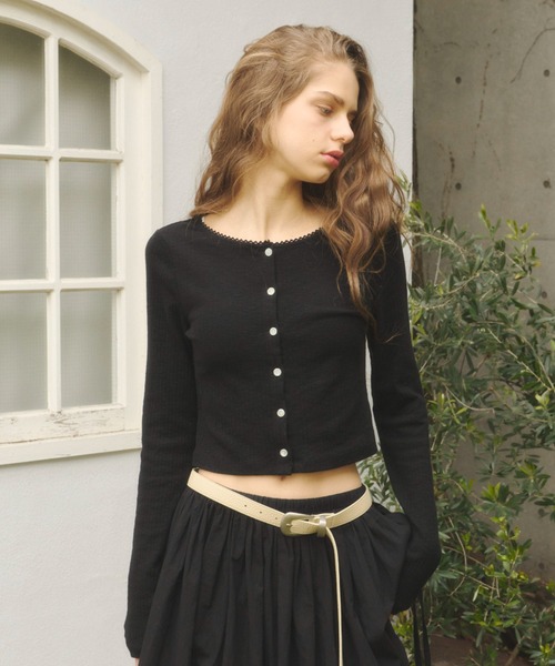 人気絶頂 long ロングスリーブレースカーディガン / cardigan lace sleeve トップス