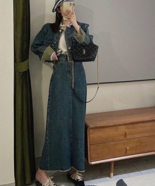 デニムセットアップ/ジャケット＆スカート（デニムジャケット）｜LETee（レティー）