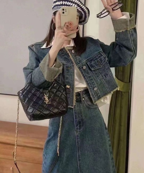 セール】デニムセットアップ/ジャケット＆スカート（デニムジャケット