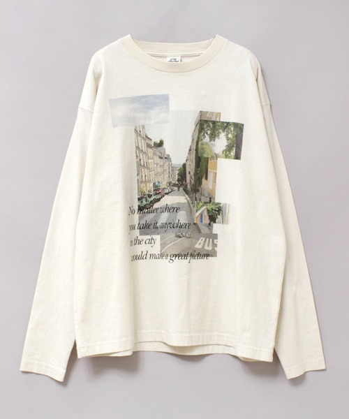 RNA-N(アールエヌエーエヌ)の「M2392 COLLAGE PHOTOプリントT(Tシャツ/カットソー・レディース・アイボリー/チャコール/オフホワイト・FREE)」の6枚目の写真
