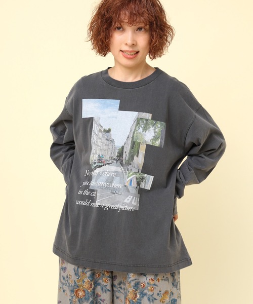 RNA-N(アールエヌエーエヌ)の「M2392 COLLAGE PHOTOプリントT(Tシャツ/カットソー・レディース・アイボリー/チャコール/オフホワイト・FREE)」の22枚目の写真