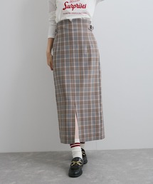 【美easy】コンフォートツイルウエストデザインIラインスカート【洗える/防シワ/UVケア】