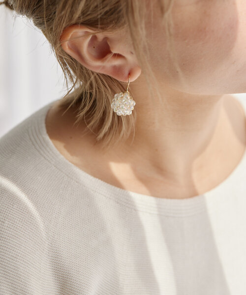 ステンレスポスト/日本製》クリスタルボールピアス（ピアス（両耳用