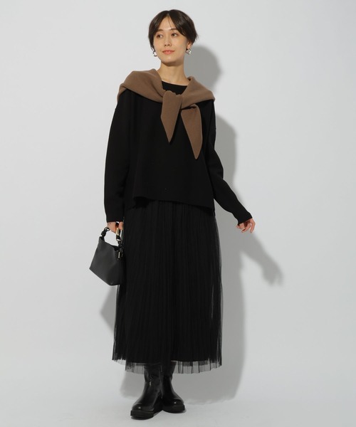 Elura（エルーラ）の「ダブルフェイスボートニット/286649（ニット/セーター・レディース・ネイビー/ライトグレー/ホワイト/ブラック/ブラウン系その他・MEDIUM/LARGE）」の8枚目の写真