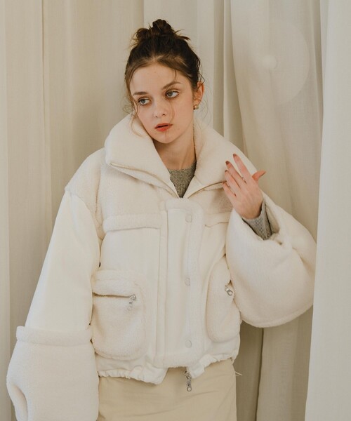 PINUE ピヌエ アウター STUDIOUS（ステュディオス）の「【PINUE/ピヌエ】ボアコンビダウン