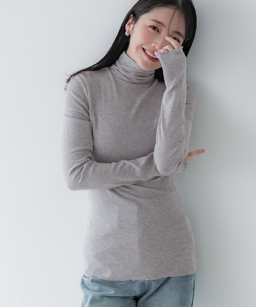 coca（coca）（コカ）の「リブテレコタートルネック（ニット/セーター・レディース・レッド/グレー/アイボリー/ブラック・S/L/M）」の16枚目の写真