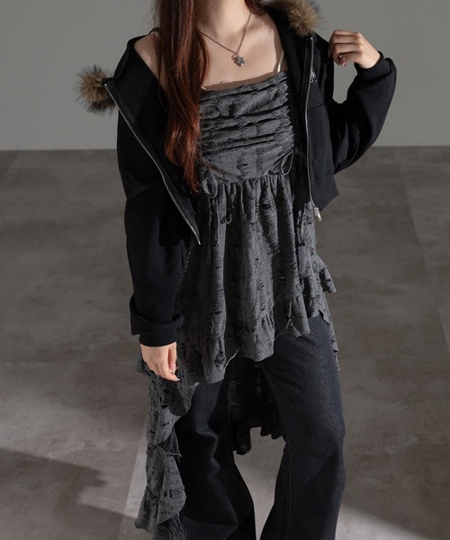 セール】ドロストフリルキャミチュニック【ZOZOTOWN限定アイテム