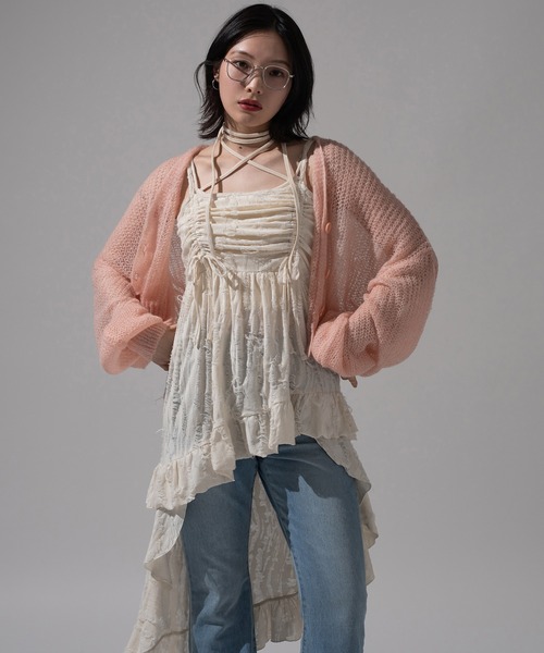 apres jour mignon（アプレジュールミニョン）の「ドロストフリルキャミチュニック【ZOZOTOWN限定アイテム】（チュニック・レディース・チャコールグレー/アイボリー/ブラウン系その他/ブラック系その他/ダークブラウン・X-LARGE/フリー）」の20枚目の写真