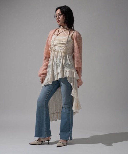 apres jour mignon（アプレジュールミニョン）の「ドロストフリルキャミチュニック【ZOZOTOWN限定アイテム】（チュニック・レディース・チャコールグレー/アイボリー/ブラウン系その他/ブラック系その他/ダークブラウン・X-LARGE/フリー）」の17枚目の写真