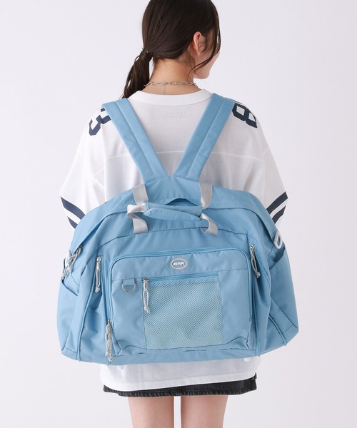 repipi armario(レピピ アルマリオ)の「【3WAY】拡張ボストンBAG【40/50L】(ボストンバッグ・キッズ・ブラック/グレー/ブルー/ブルー系その他/グレー系その他・FREE)」の4枚目の写真