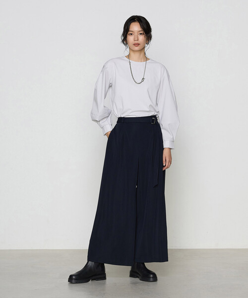 Gabardine K.T(ギャバジンケーティー)の「ハイテンションポンチ タックワイドパンツ(その他パンツ・レディース・ブラック/グレー/ネイビー/ライトグレー・7号/9号)」の13枚目の写真