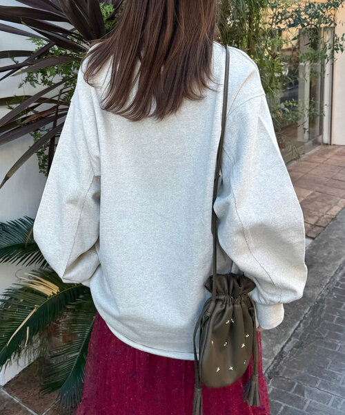 CIAOPANIC(チャオパニック)の「カレッジロゴスーパーBIGスウェット(Tシャツ/カットソー・レディース・グレー/オフホワイト/ピンク・ONE SIZE)」の9枚目の写真