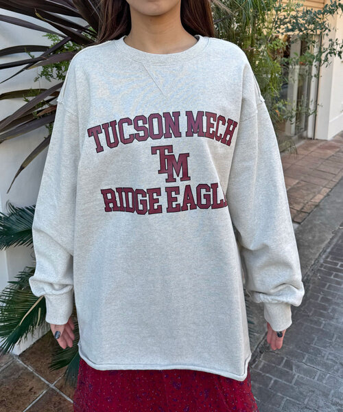 CIAOPANIC(チャオパニック)の「カレッジロゴスーパーBIGスウェット(Tシャツ/カットソー・レディース・グレー/オフホワイト/ピンク・ONE SIZE)」の13枚目の写真