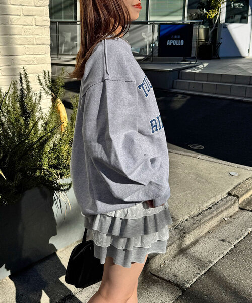 CIAOPANIC(チャオパニック)の「カレッジロゴスーパーBIGスウェット(Tシャツ/カットソー・レディース・グレー/オフホワイト/ピンク・ONE SIZE)」の21枚目の写真