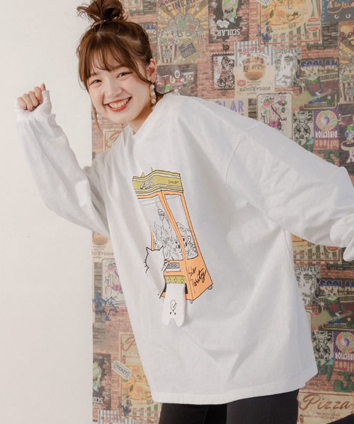 ★Theory★スタジオ ジャカードデルロイ ロングスリーブ Tシャツ GOOD ROCK SPEED / NYC プリント ロングスリーブ Tシャツ ホワイト