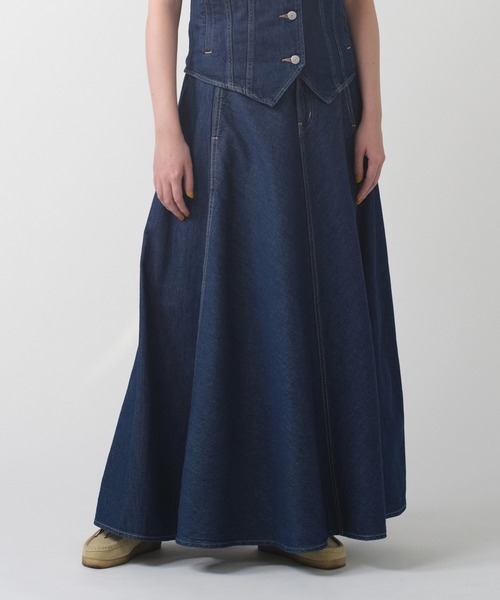 Levi's（リーバイス）の「Levi's/リーバイス XL SKIRT ダークインディゴ（デニムスカート・レディース・ダークインディゴブルー・23inch/24inch/25inch/26inch/27inch/28inch）」の3枚目の写真