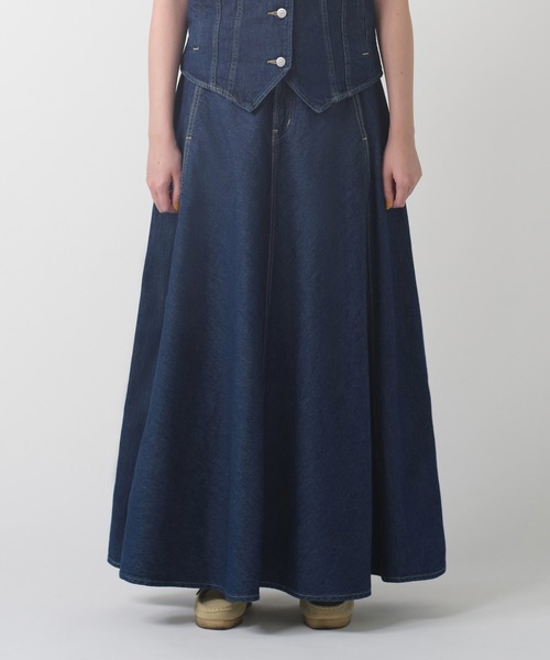 希少✨45R スカート ストライプ デニム インディゴ ネイビー 日本製 S相当 PLEATED ミニスカート ダークインディゴ – リーバイス®公式
