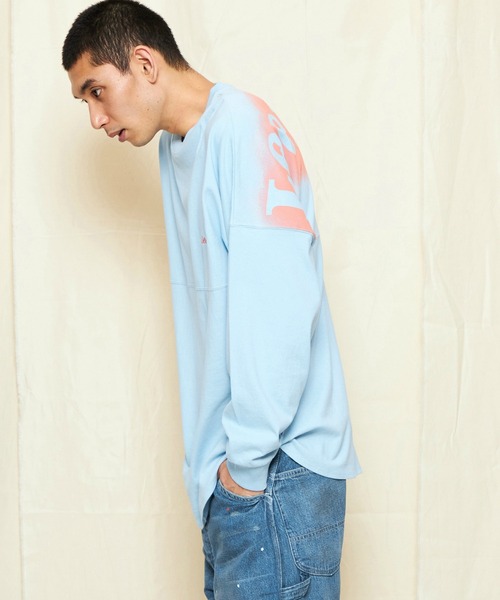 Lee（リー）の「Lee/リー RIDERS バックグラフィティースプレー バックプリント長袖Tシャツ（Tシャツ/カットソー・メンズ・サックスブルー/ブラック/ホワイト・SMALL/MEDIUM/LARGE/X-LARGE）」の7枚目の写真