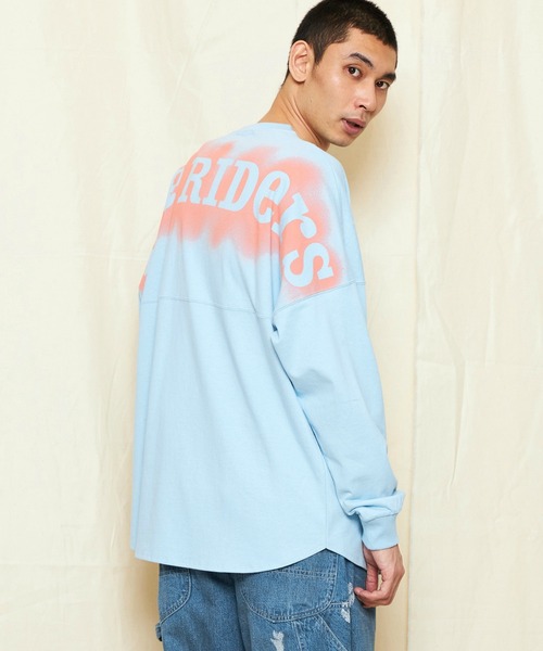 Lee（リー）の「Lee/リー RIDERS バックグラフィティースプレー バックプリント長袖Tシャツ（Tシャツ/カットソー・メンズ・サックスブルー/ブラック/ホワイト・SMALL/MEDIUM/LARGE/X-LARGE）」の10枚目の写真