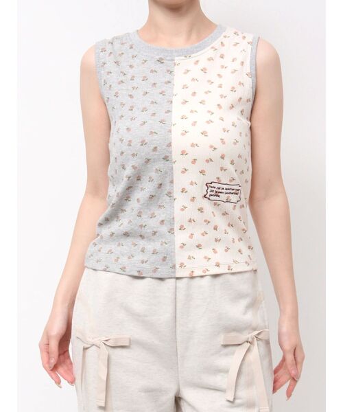 merry jenny（メリージェニー）の「floral×floralカットタンクトップ（タンクトップ・レディース・グレー/ピンク・FREE）」の13枚目の写真