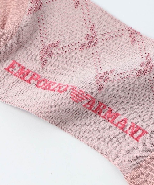 EMPORIO ARMANI(エンポリオアルマーニ)の「EMPORIO ARMANI レディース モノグラム クルーソックス 03440101(ソックス/靴下・レディース・サーモンピンク/サックスブルー/ダークパープル/ブラック/パープル系その他/シルバーグレー・23-25cm)」の9枚目の写真