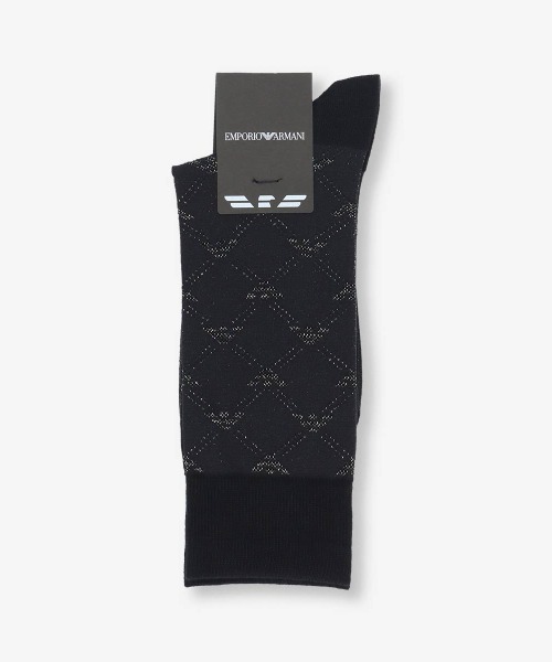 EMPORIO ARMANI(エンポリオアルマーニ)の「EMPORIO ARMANI レディース モノグラム クルーソックス 03440101(ソックス/靴下・レディース・サーモンピンク/サックスブルー/ダークパープル/ブラック/パープル系その他/シルバーグレー・23-25cm)」の7枚目の写真