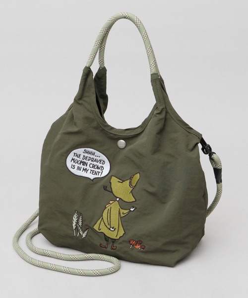 MOOMIN(ムーミン)の「MOOMIN ムーミン 撥水ナイロン 2WAYショルダー ミニトートバッグ(トートバッグ・レディース・カーキ/レッド/ブルー/グレー/ネイビー・FREE)」の7枚目の写真