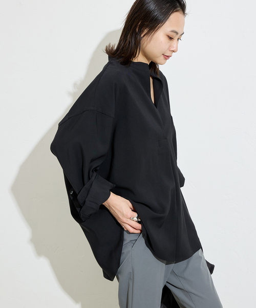 JOURNAL STANDARD(ジャーナルスタンダード)の「《追加》スタンドプルオーバー(シャツ/ブラウス・レディース・ホワイト/ピンク/ブラックミックス/ホワイト×ホワイト/ブラック系その他・FREE)」の4枚目の写真